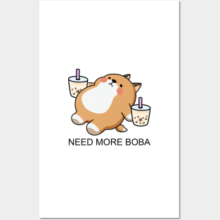 Lazy Shiba Needs More Boba! Posters and Art